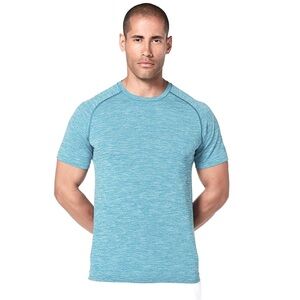 Lululemon Size L Surge Short Sleeve Shirt, Light Cyprus